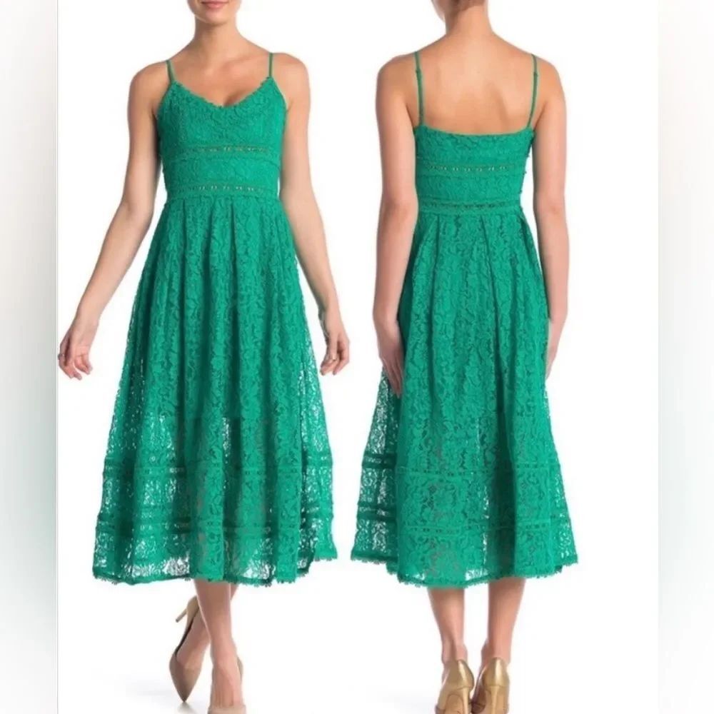 NSR Green Lace Midi Dress Size L